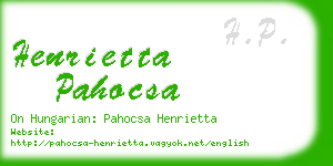 henrietta pahocsa business card